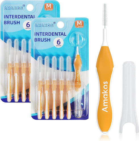 Amakos 12 Pcs Interdental Brush, Soft Dental Braces Brush for Teeth Cleaning (1.2mm)...