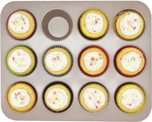 Premium Red Greaseproof Cupcake Liners Muffin Paper Baking Cups Standard Size, 100-Count...
