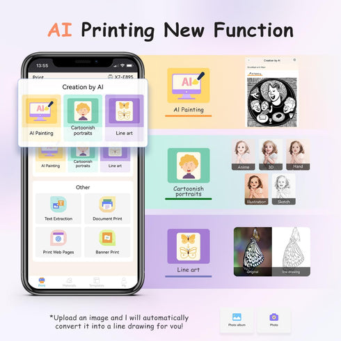 Sticker Printer- Mini Printer T02 Pro Portable Thermal Printer Sticker Maker Inkless Pocket Printer Bluetooth Photo Printer for Learning Assistanc...