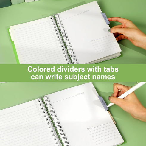 CAGIE Spiral Notebook College Ruled - 5 Subject Spiral Notebook with Tabs Dividers, 300 Pages A5 Small Spiral Notebook 5x7, Hardcover 5 Subject Co...