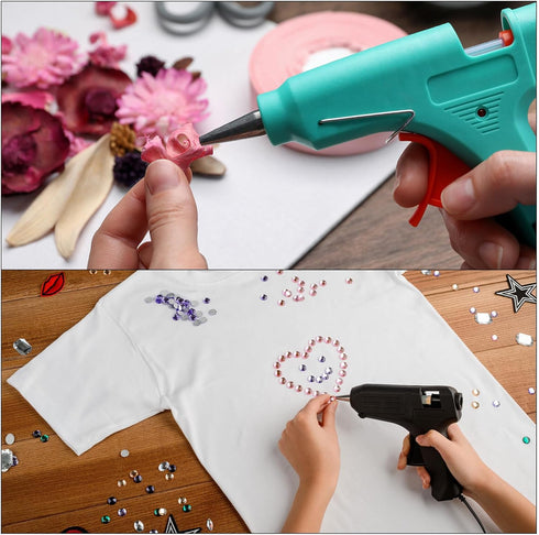 MECCANIXITY Mini Hot Glue Gun Kit with 30pcs Clear Hot Melt Glue Sticks 0.28" x 8"(7mm x 200mm) for Crafts DIY Arts Quick Repair, 20W Pink...