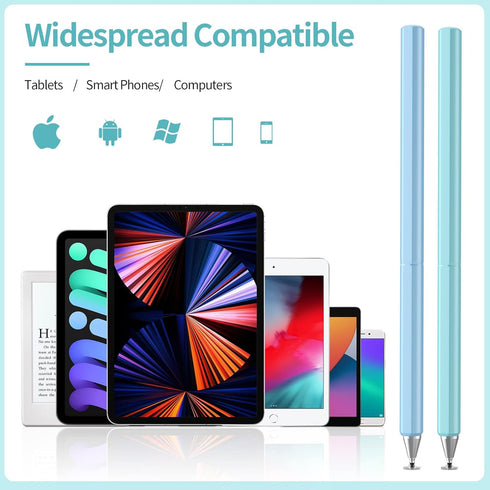 Stylus Pens for Touch Screens(2 Pcs), High Sensitivity Rotatable Stylus Pen for iPad with Hidden Disc Tip for Apple iPad/iPhone/Android/Tablets an...