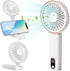 Mini Handheld Fan, Powerful Handheld Fan, Small Battery Operated Fan with LED Display, 4 Speed Adjustable, Lightweight Rechargeable Fan for Stylis...