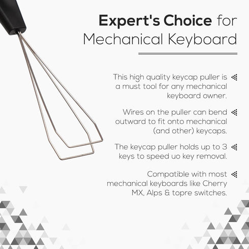 Qisan Keycap Puller Black Stainless Steel Keycap Removal Tool Expert for Mechanical Keyboard Magicforce...