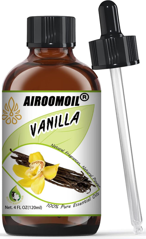 Vanilla Bean Essential Oil Warm Scented Oils Perfume Air Freshener Diffuser Candle Making Aroma Refill Wick Scent Skin Fragrance Oil 4 Fl Oz...