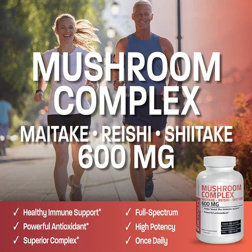 Triple Mushroom Complex - Maitake - Reishi - Shiitake - Powerful Antioxidant and Immune System Booster - Full Spectrum Mushroom Complex - 600 mg C...