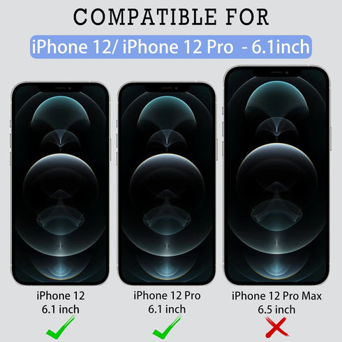 Screen Protector with Front Slide Camera Cover Compatible for Phone 12/ Phone 12 Pro,HD Tempered Glass Screen Protection and Spy Cover Protect Pri...