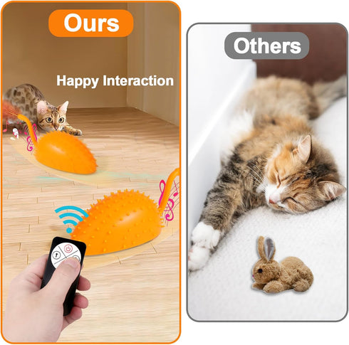 BABORUI Upgraded Cat Interactive Toy, Remote Control Mouse Toy, Automatic Cat Mouse Toys with Feathers, Moving Smart Cat Toy Car for Indoor Cats, ...