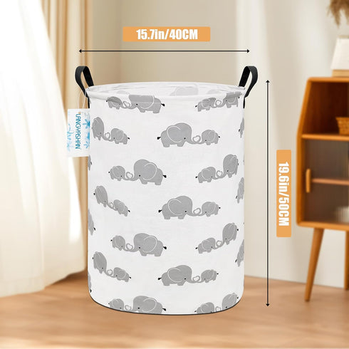 LANGYASHAN Storage Bin, Canvas Fabric Collapsible Organizer Basket for Laundry Hamper,Toy Bins,Gift Baskets, Bedroom, Clothes,Baby Nursery (Full L...