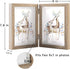 AVEAX Double 5x7 Picture Frame Wood Grain Photo Frame Shadow Box Frame...