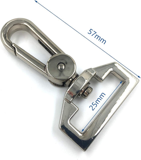 YIXI-SBest 8 Pcs 1" (25 mm) Inside Diameter D Ring High-grade Luggage Buckle Lobster Clasp Claw Swivel for Strap Push Gate Lobster Clasps Hooks Sw...