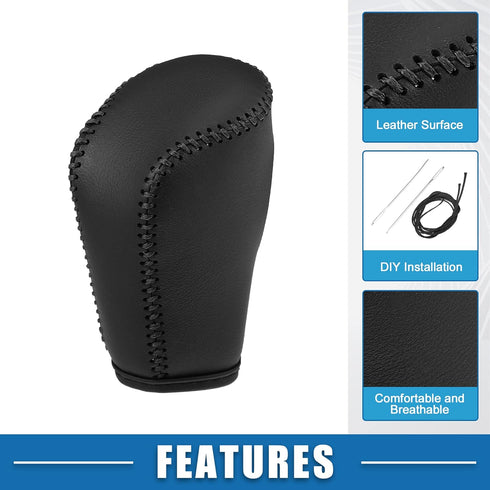 Gear Shifting Knob Cover Automatic Transmission Lever Trim for Mazda CX-30 2020-2021 Faux Leather Black...