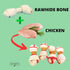 DOGCHEWZ™ Rawhide Dual Color Knotted Mini Bone Dog Chew Treats with Chicken Wrapped 3" (18 Ct/Bag) - Chicken Flavored...