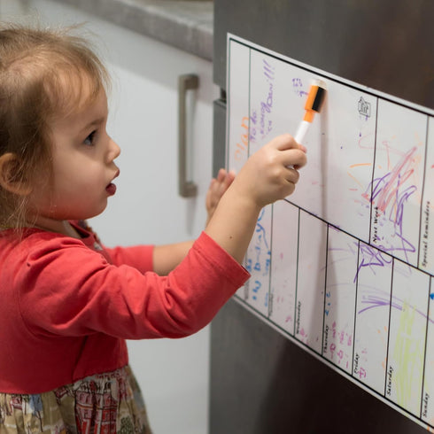 PATIKIL Magnetic Dry Erase Whiteboard Paper, 17" x 12" Adhesive Dry Erase Board Sticker Right Angle Side Magnetic Whiteboard Paper with Marker Era...