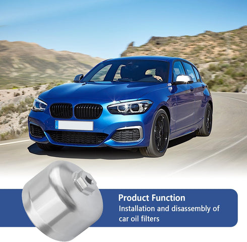 Oil Filter Socket Set Compatible with BMW,3/8" Drive 86.5mm Socket Steel Oil Filter Removal Tool with 6 Point,Oil Filter Tool Car Accessories (86....
