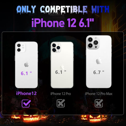 for iPhone 12 Phone Case for Men Women, Cool Skull Skeleton Funny Gothic Hollow Phone case for Apple 12 Cute Hollowed Plated Shockproof Cover for ...
