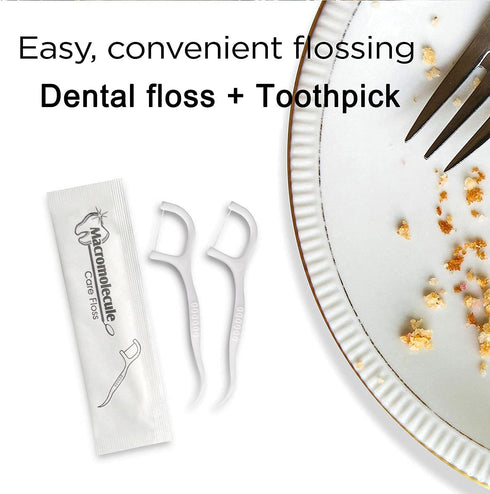 300 Pack Dental Floss Picks Individually Wrapped, Single Wrapped Floss, Travel Dental Floss, Unflavored Floss Picks,Dental Flossers,Floss Sticks,T...