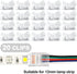 RGB LED Light Strip Connectors 20 Waterproof LED Adapter Connectors Transparent Solderless LED Light Strip Connectors for Strip Light Unwired Gapl...
