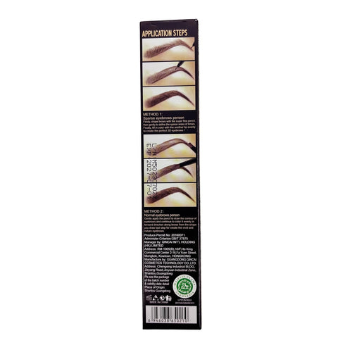 Eyebrow Pencil Double Ended, Waterproof Natural Brow Enhancing Pen, Long lasting Eye Makeup, Pack of 1, Black...