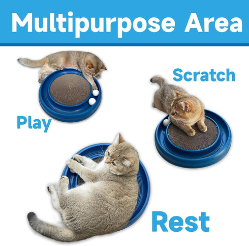 Cat Scratching Board for Indoor Cats,Scratch Pad Pro for Cats,Round Cat Scratcher Refill,Natural Recycled Corrugated Cardboard Supports Pet Behavi...