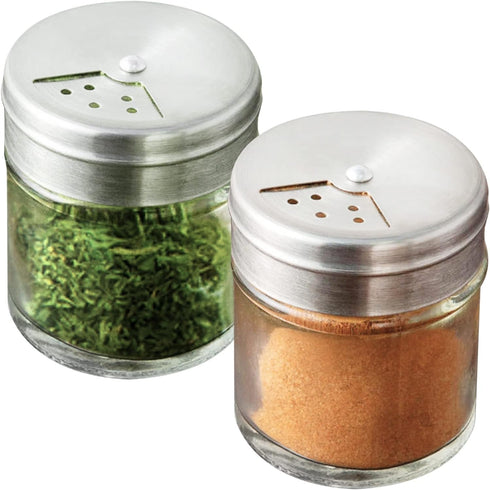 CUSINIUM 2-Pack 1.5oz Glass Spice Seasonings Shaker With Adjustable Lid...