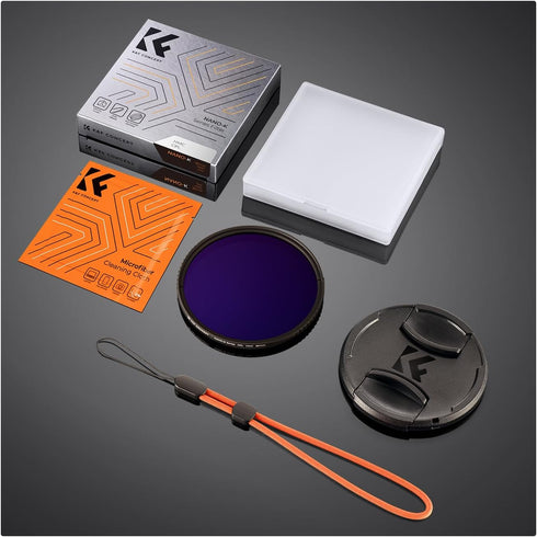 K&F Concept 58mm Circular Polarizer Filter with Lens Cap Cleaning Cloth Optical Glass Ultra Slim 18 Multi-Layer Coatings Polarizing Filter for Cam...