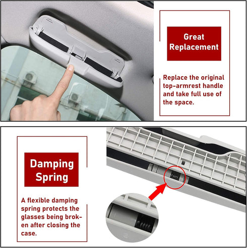 TTCR-II Interior Sunglasses Case Compatible with Audi A3 A4 A6 A7 A8 Q3 Q5 Q7 Q8 RS3 RS6 RS7 S3 S4 S6 S7 S8 SQ5 SQ7 SQ8, for Porsche Cayenne Panam...
