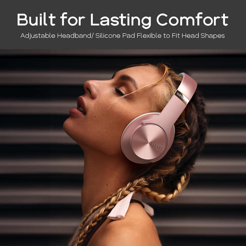 DOQAUS Bluetooth Headphones Over-Ear, 90 Hrs Playtime Wireless Headphones with 3 EQ Modes,HiFi Foldable Headphones with Microphone and Soft Protei...