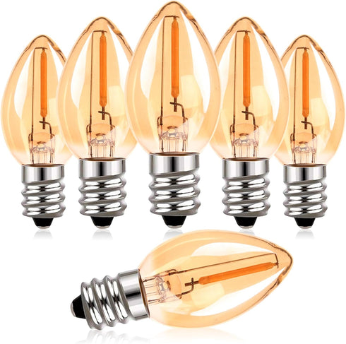 C7 LED Night Light Bulbs, 0.5W E12 Candelabra Base Candle Light Bulb Equivalent 5W/7W Incandescent Bulb Warm White 2200K , Mini Light Bulbs for Ch...