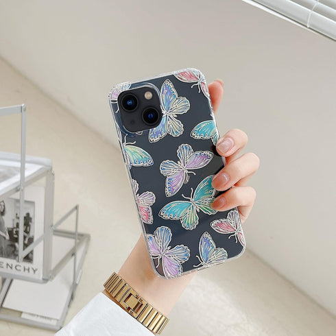 Compatible with iPhone 12/12 Pro Case for Women Girls, Glitter Red Purple Blue Green Colorful Pattern,Slim Soft Border Hard Panel Protective Phone...