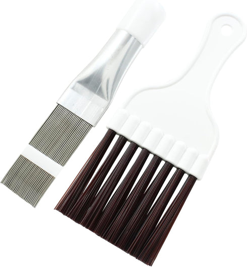 1 Set Air Conditioner Condenser Fin Cleaning Brush, 1Pc Stainless Steel AC Coil Fin Comb and 1Pc Refrigerator Fin Cleaner Whisk Brush...