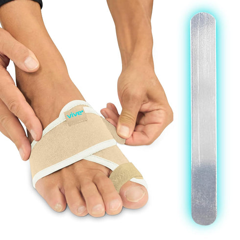Vive Bunion Brace (Pair) - Big Toe Corrector Straightener with Splint - Hallux Valgus Pad, Joint Pain Relief, Alignment Treatment - Orthopedic Sle...