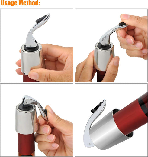 3 Pack Stainless Steel Wine Stoppers, Reusable Wine Bottle Stopper Sealer with Silicone Plug, Beverage and Wine to Keep Fresh, Ideal Gift for Wine...