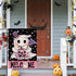 Welcome Halloween Spooky Ghost Boo Small Decorative Garden Flag, Pink Jack O Lantern Pumpkin Polka Dot Yard Lawn Outside Decor, Funny Holiday Burl...