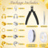 1200Pcs Crimp Beads Supplies for Jewelry Making, Including Crimp covers, Crimp Tubes, Bracelet Clasps and Closures, Crimp Ends, Jump Rings, Crimpi...