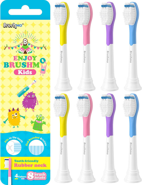 Brushmo for Kids Ages 7+ Extra Soft Replacement Toothbrush Heads Compatible with Philips Sonicare HX6042/94, Standard, 8 Pack...