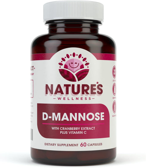 D MANNOSE with Cranberry Extract & Vitamin C - Urinary Tract UT Cleanse & Bladder Health - Protects Against Urinary Tract Infections UTI - Natural...