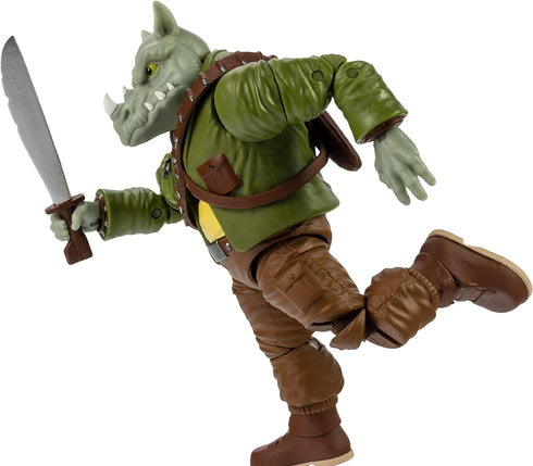 The Loyal Subjects BST AXN Teenage Mutant Ninja Turtles Rocksteady 5" Action Figure with Accessories, Multicolored...