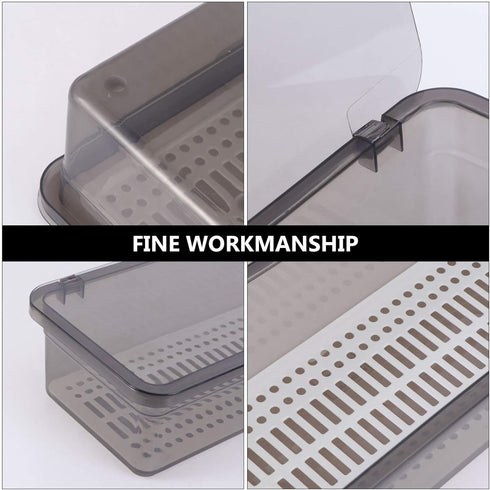 Cabilock 2pcs Flatware Tray with Lid, Kitchen Cutlery Tray and Utensil Drawer Organizer, Silverware Countertop Storage Container with Cover 11x5.1...