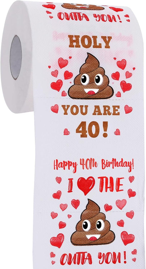 40th Birthday Gifts for Women, Men, Her, Him - Happy Prank Toilet Paper - 40th Birthday Decorations, Party Supplies Favors - 40 Years Old Funny Ga...