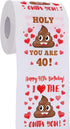 40th Birthday Gifts for Women, Men, Her, Him - Happy Prank Toilet Paper - 40th Birthday Decorations, Party Supplies Favors - 40 Years Old Funny Ga...