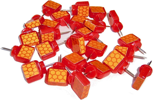 Orange Reflective Wing Tacks (Pack of 50) Trail Tacks, Glow Tacks, Hiking Markers, Trail Marking Tacks, Mark Trail Reflective Thumb Tacks for Hunt...
