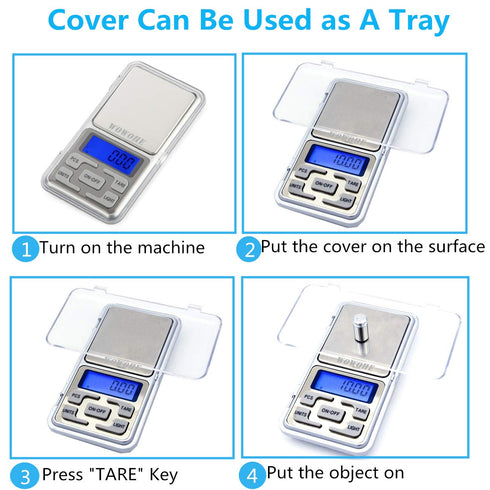 Food Travel Scale Portable Pocket Scale Gram Capacity 500g Degital Kitchen Small Miniature Scale Lab Measuring Scale High Precision...