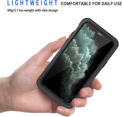 Lanhiem for iPhone 11 Pro Max Case, IP68 Waterproof Dustproof Case with Built-in Screen Protector, Heavy Duty Full Body Protective Clear Back Phon...