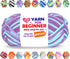 50g Rainbow Beginner Crochet Yarn for Crocheting and Knitting Multicolor Cotton Crochet Yarn for Beginners with Easy-to-See Stitches Cotton-Nylon ...