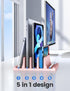 Vaydeer 3-Slot Vertical Laptop Stand Made of Premium ABS Plastics 5 in 1 Design Space-Saving Adjustable Desk Organizer for All MacBook/Chromebook/...