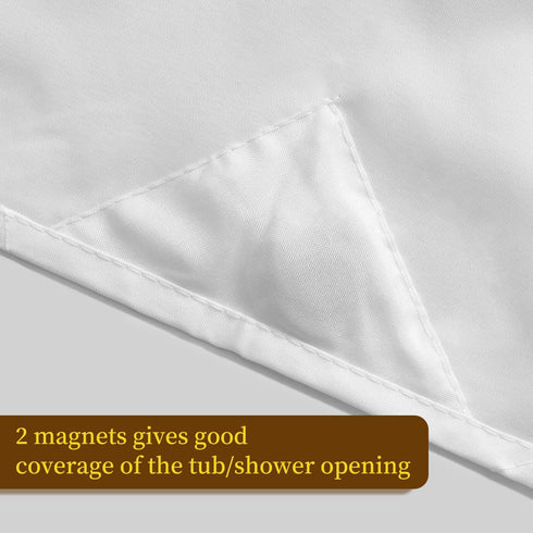 2-Pack Fabric Shower Curtain Liners Lightweight - White Cloth Shower Liners with Magnets, Washable & Water Repellent, 12 Button Holes, Hotel Quali...