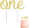 Gold 1st Birthday Topper, Double Sided Glitter, Number One Cake Topper Decoration, One Year Bday Party Decor for Girls and Boys, Couples And Marri...