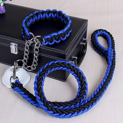 Dog Collar and Leash Set, Heavy Duty Nylon Braided Rope Strong 4 FT Dog Leash and Dog Training Collar for Small Medium Large Dogs...
