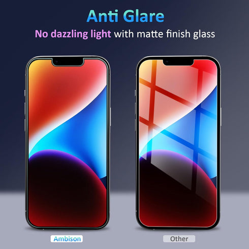 Ambison [1 Pack Matte Glass Screen Protector Designed for iPhone 14 2022/iPhone 13/13 Pro, Install Frame/Bubble Free/Anti-Glare&Fingerprint, 9H Te...